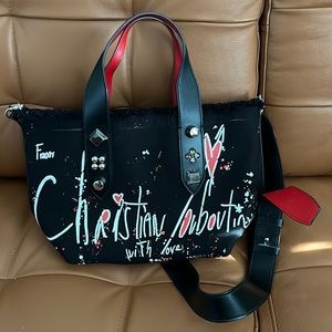 Christian Louboutin: Small Frangibus Print Canvas Tote